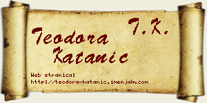 Teodora Katanić vizit kartica